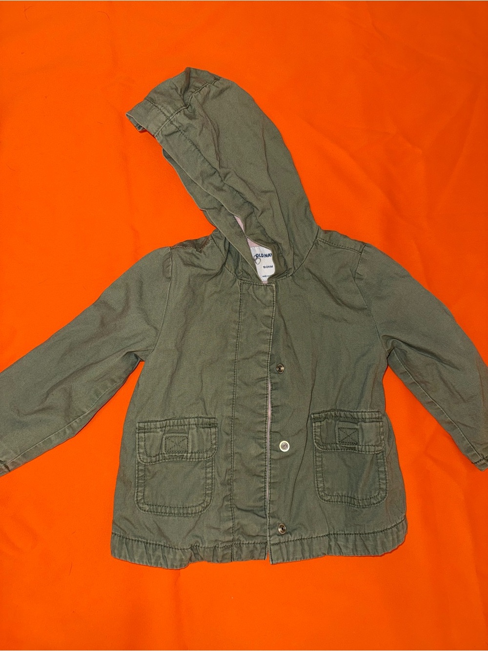 Old Navy Olive Green Hooded Kids Jacket